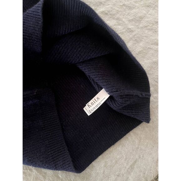 Los Angeles Apparel Cashmere Knit Sleeveless Mock Neck in Navy - XS - Picture 5 of 6